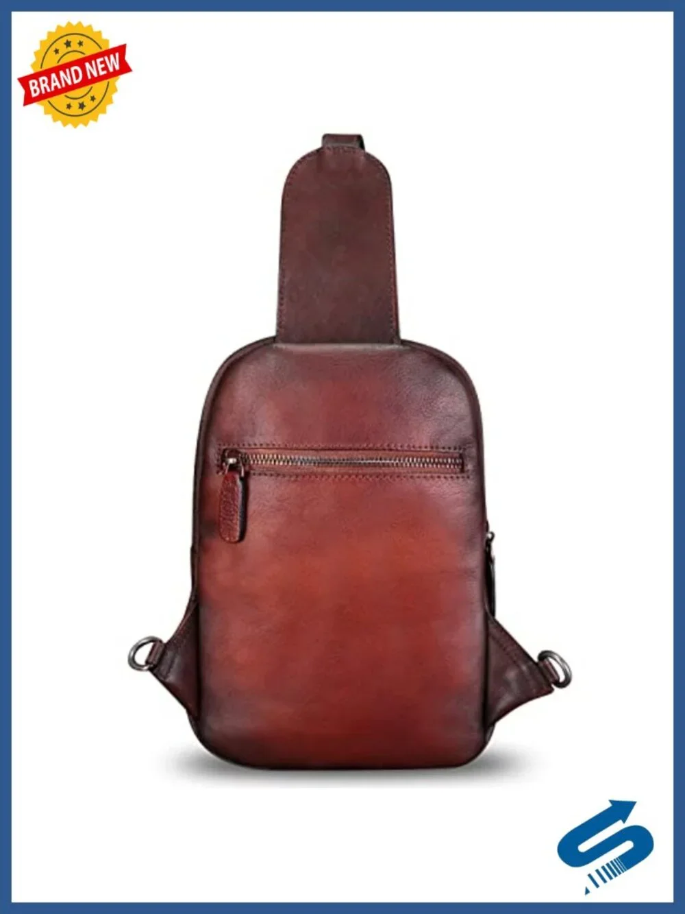 Genuine Leather Sling Bag Retro Crossbody Backpack Purse